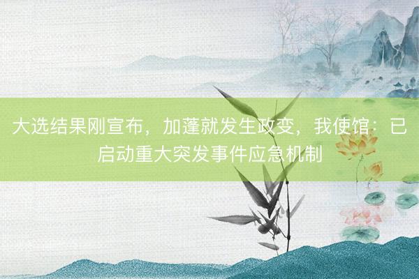 大选结果刚宣布，加蓬就发生政变，我使馆：已启动重大突发事件应急机制