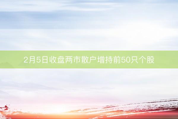 2月5日收盘两市散户增持前50只个股