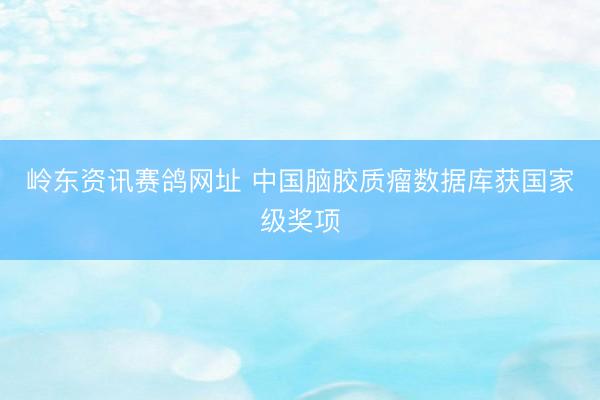 岭东资讯赛鸽网址 中国脑胶质瘤数据库获国家级奖项