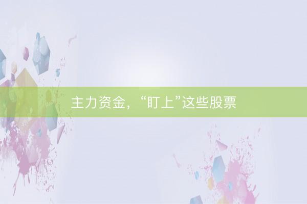 主力资金，“盯上”这些股票