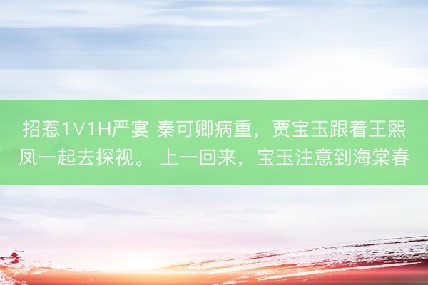 招惹1∨1H严宴 秦可卿病重，贾宝玉跟着王熙凤一起去探视。 上一回来，宝玉注意到海棠春
