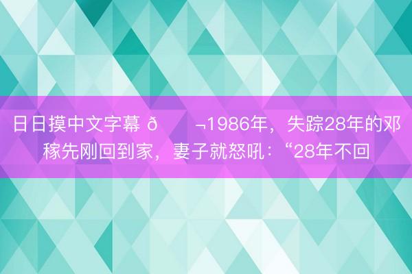 日日摸中文字幕 🌬1986年，失踪28年的邓稼先刚回到家，妻子就怒吼：“28年不回