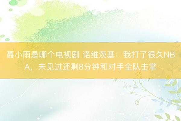 聂小雨是哪个电视剧 诺维茨基：我打了很久NBA，未见过还剩8分钟和对手全队击掌