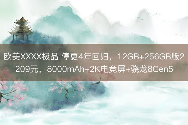 欧美XXXX极品 停更4年回归，12GB+256GB版2209元，8000mAh+2K电竞屏+骁龙8Gen5