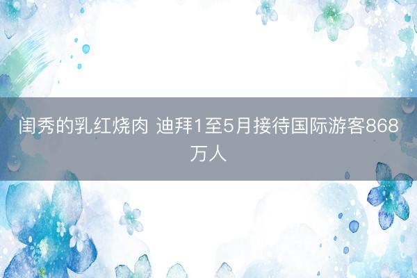 闺秀的乳红烧肉 迪拜1至5月接待国际游客868万人