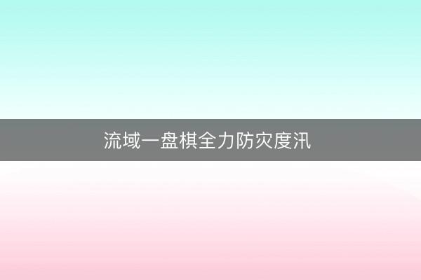 流域一盘棋全力防灾度汛