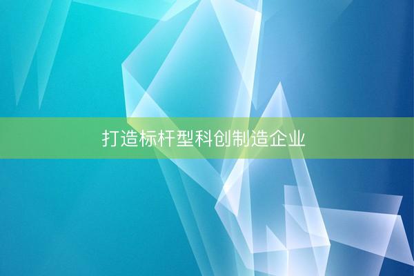 打造标杆型科创制造企业