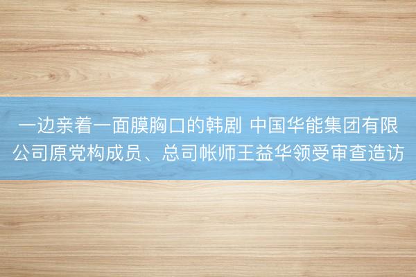 一边亲着一面膜胸口的韩剧 中国华能集团有限公司原党构成员、总司帐师王益华领受审查造访