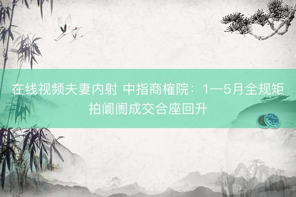 在线视频夫妻内射 中指商榷院：1—5月全规矩拍阛阓成交合座回升